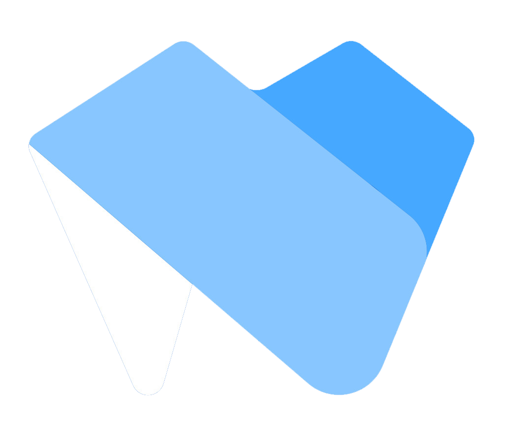 Blue geometric tooth logo mark for North County Aesthetics & Implants